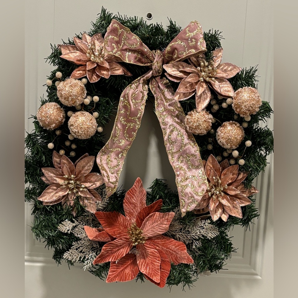 SOLD
Handmade Holiday Pinkmas Wreath